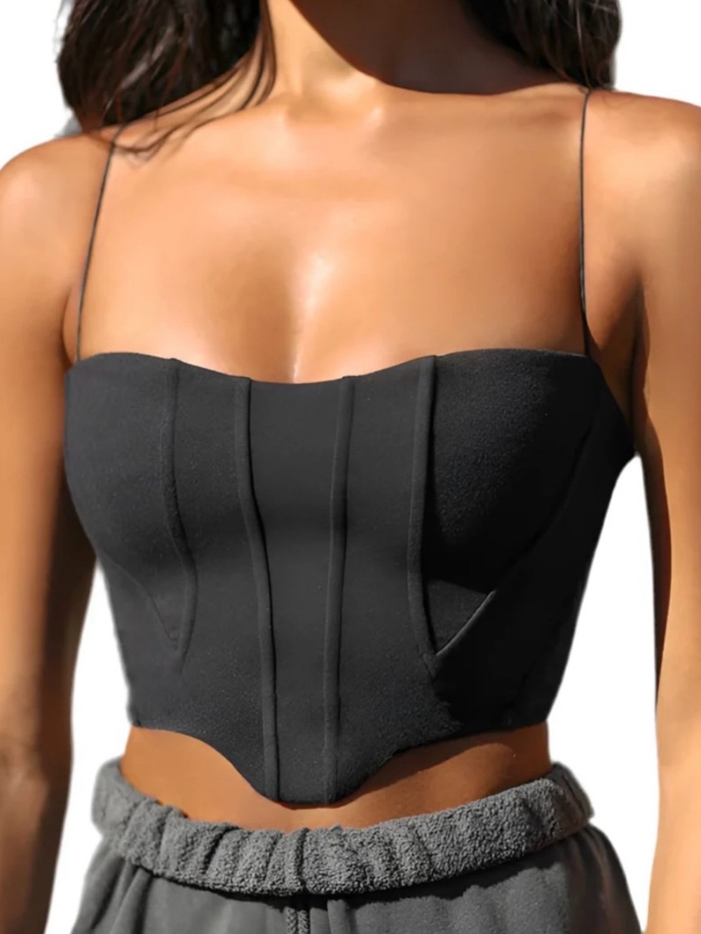 JOAH BROWN SUEDED ONYX CONTOUR CORSET
